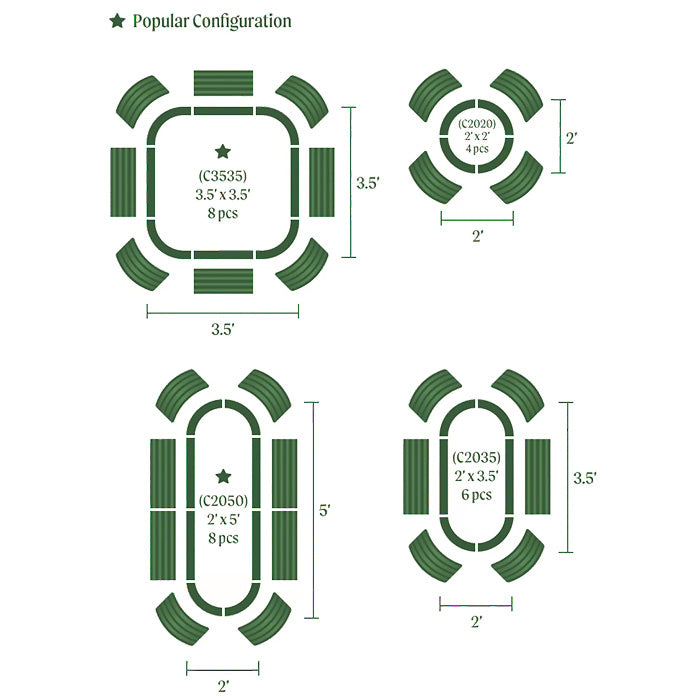Vego Garden 17 Inch Tall 4 in 1 Modular Metal Raised Garden Bed Kit - Olive Green