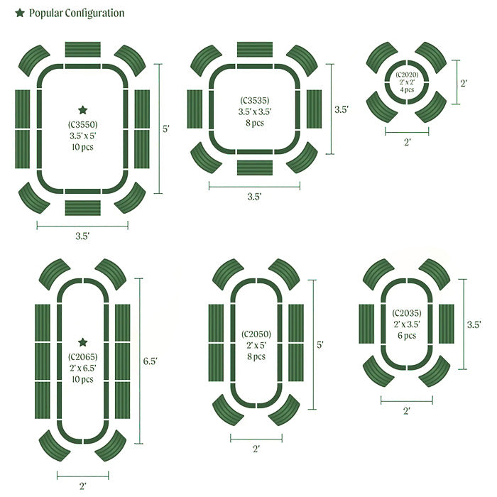 Vego Garden 32 Inch Tall 6 in 1 Modular Metal Raised Garden Bed Kit - British Green