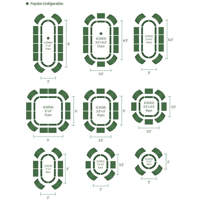Vego Garden 17 Inch Tall 9 in 1 Modular Metal Raised Garden Bed Kit - Olive Green