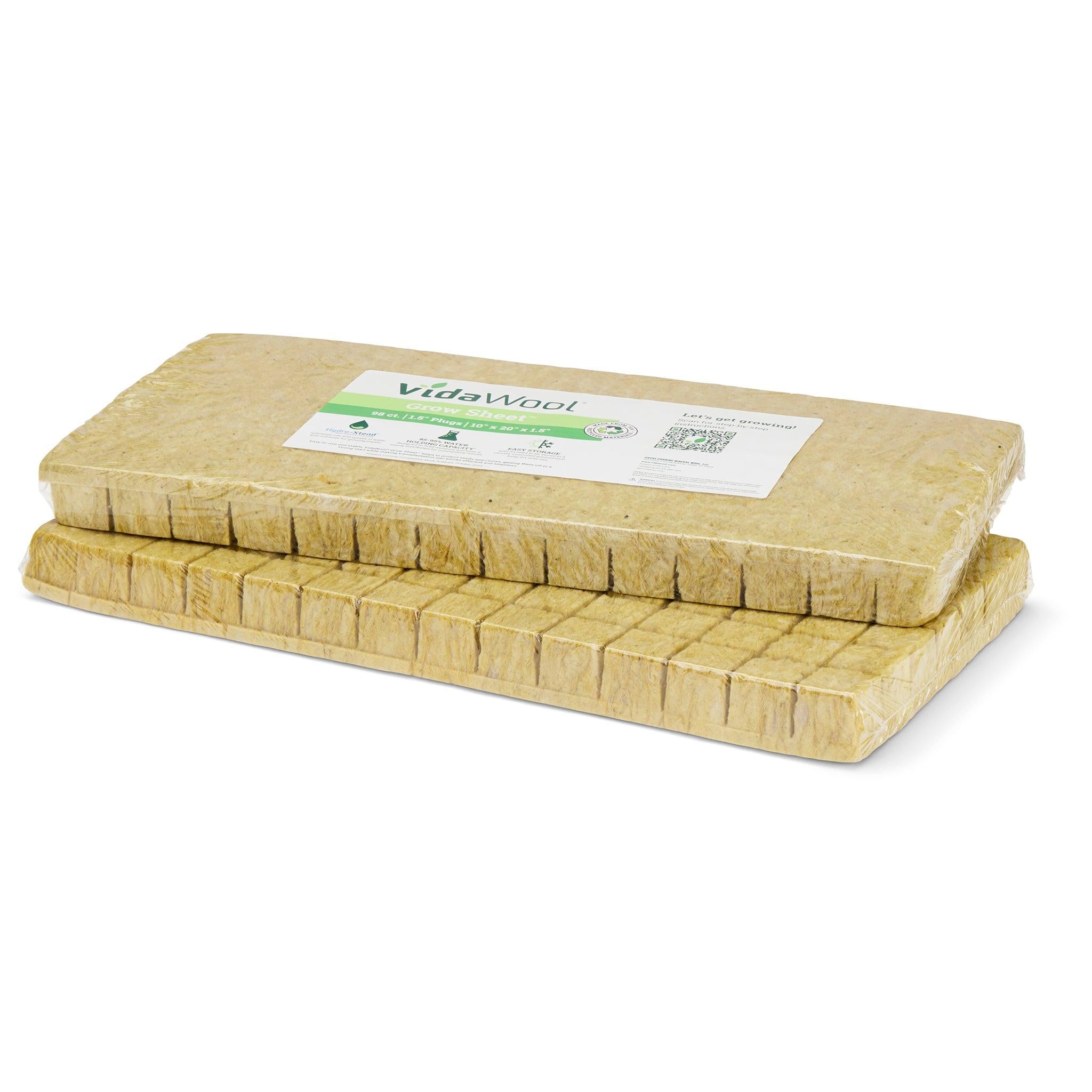 VidaWool Grow Sheet, 1.5" Plug, 98/Sheet, Wrapped, Case of 28 Sheets