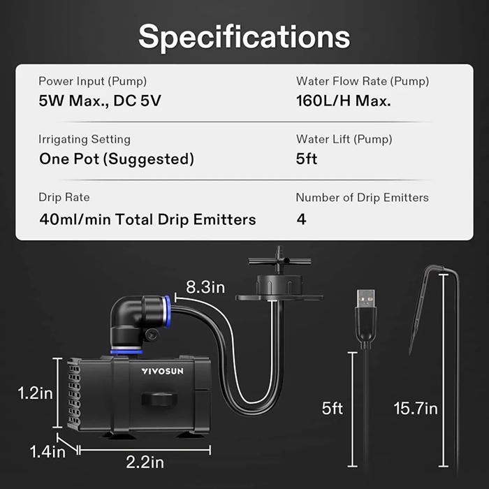 Vivosun FlexFeed Drip Irrigation Kit for VGrow Smart Grow Box