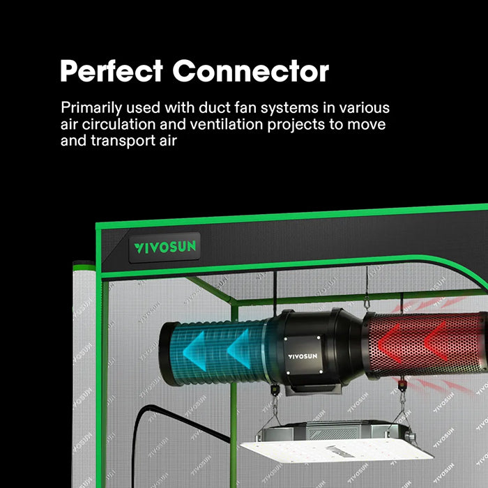 Vivosun Black Non-Insulated Flex Air Aluminum Ducting, 6" x 8'