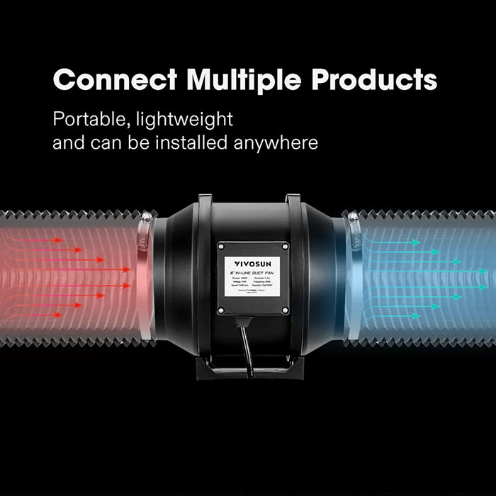 Vivosun Black Non-Insulated Flex Air Aluminum Ducting