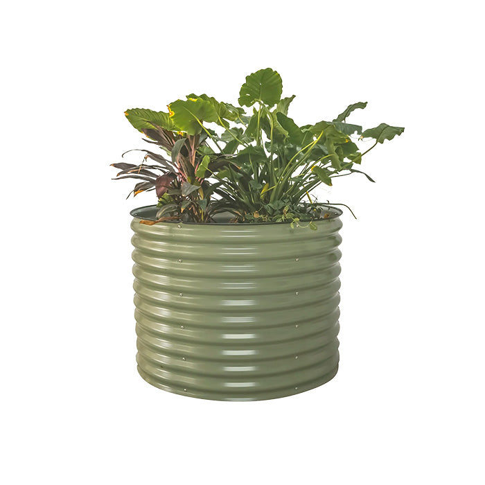 Vego Garden 32 Inch Tall 42 Wide Round Metal Raised Garden Bed - Olive Green