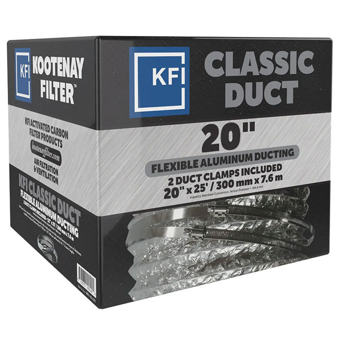 Kootenay Filter KFI Classic Aluminium Ducting, 20 Inch x 25 Feet