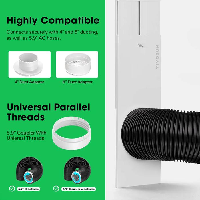 Vivosun Window Duct Kit and Portable AC Window Seal Kit