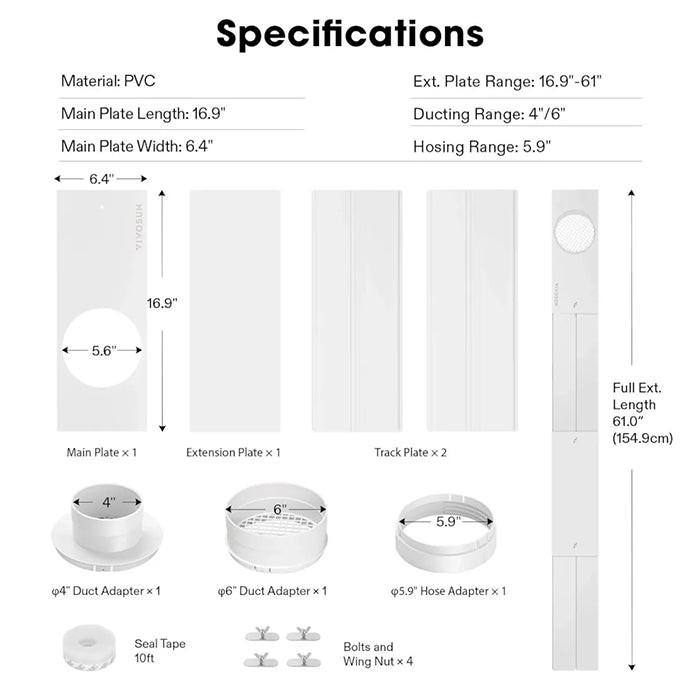 Vivosun Window Duct Kit and Portable AC Window Seal Kit