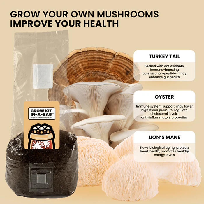 Mushroom Supplies Wood-Loving All In One Mushroom Grow Kit In-A-Bag, 3 lbs