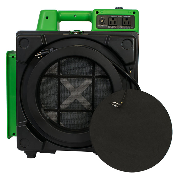 XPOWER X-2480A Professional 3-Stage HEPA Mini Air Scrubber, 1/2 HP, 550 CFM, Green