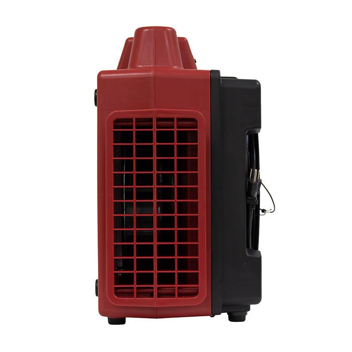 XPOWER X-2480A Professional 3-Stage HEPA Mini Air Scrubber, 1/2 HP, 550 CFM, Red