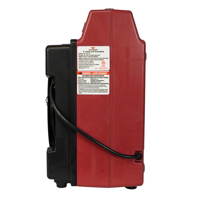 XPOWER X-2480A Professional 3-Stage HEPA Mini Air Scrubber, 1/2 HP, 550 CFM, Red