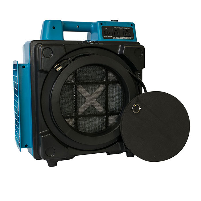 XPOWER X-2480A Professional 3-Stage HEPA Mini Air Scrubber, 1/2 HP, 550 CFM, Blue