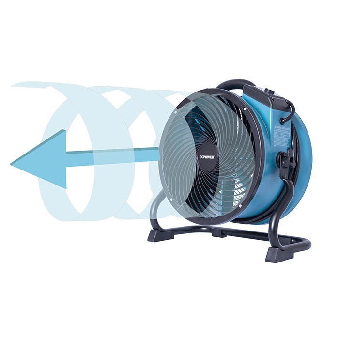 XPOWER X-39AR Professional Axial Fan, 1/4 HP, 2100 CFM, Blue