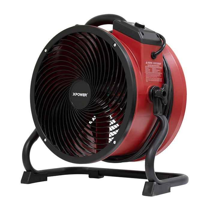 XPOWER X-39AR Professional Axial Fan, 1/4 HP, 2100 CFM, Red