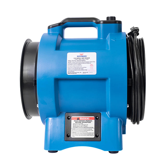 XPOWER X-8 Industrial Confined Space Fan, 1/3 HP, 1200 CFM
