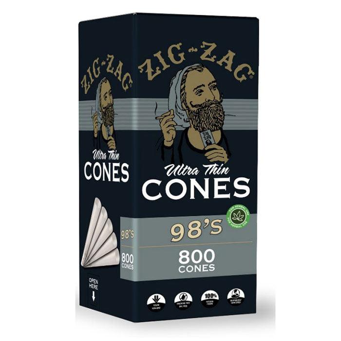 Zig-Zag 0.75 Gram 98 Ultra Thin Bulk Cones - 800 Cone Carton - Case of 6 Cartons