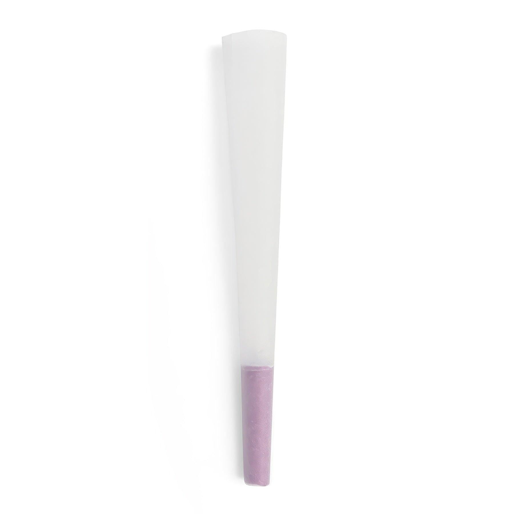 Custom Cones USA 109mm Designer Pre-Rolled Cones, Refined White Paper with Purple Tip - Case of 800