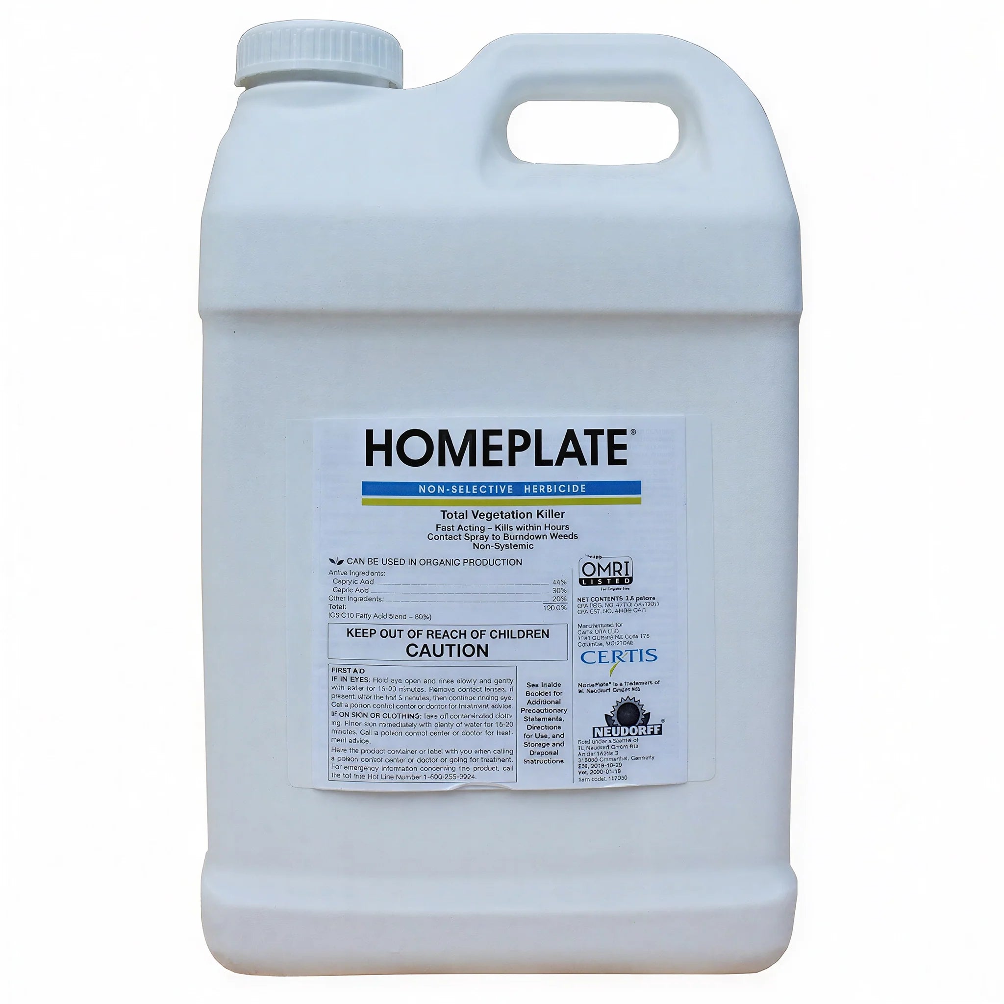 Certis Biologicals Homeplate Organic Non-Selective Herbicide, 2.5 Gallons