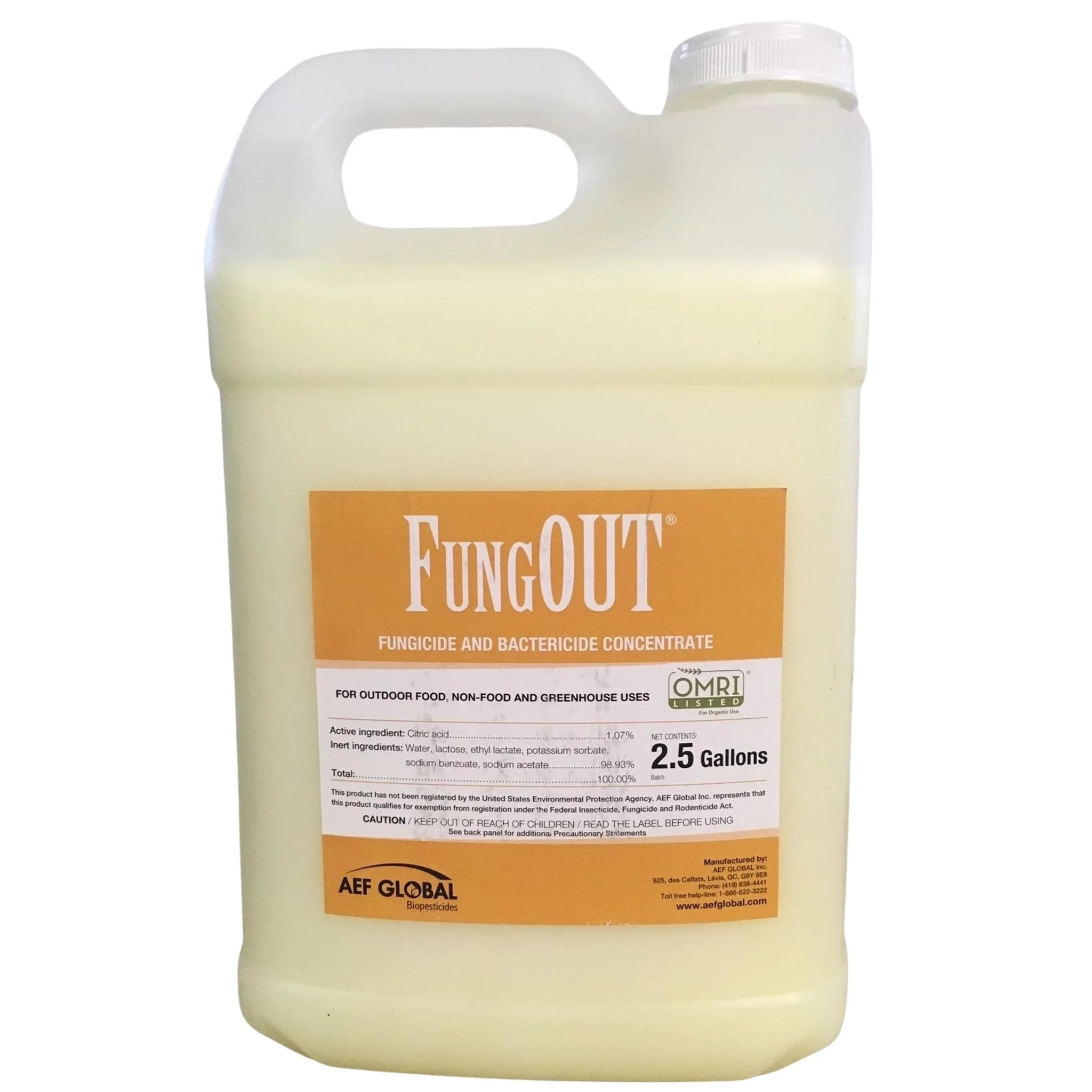 AEF Global FungOUT Organic Fungicide, 2.5 Gallons