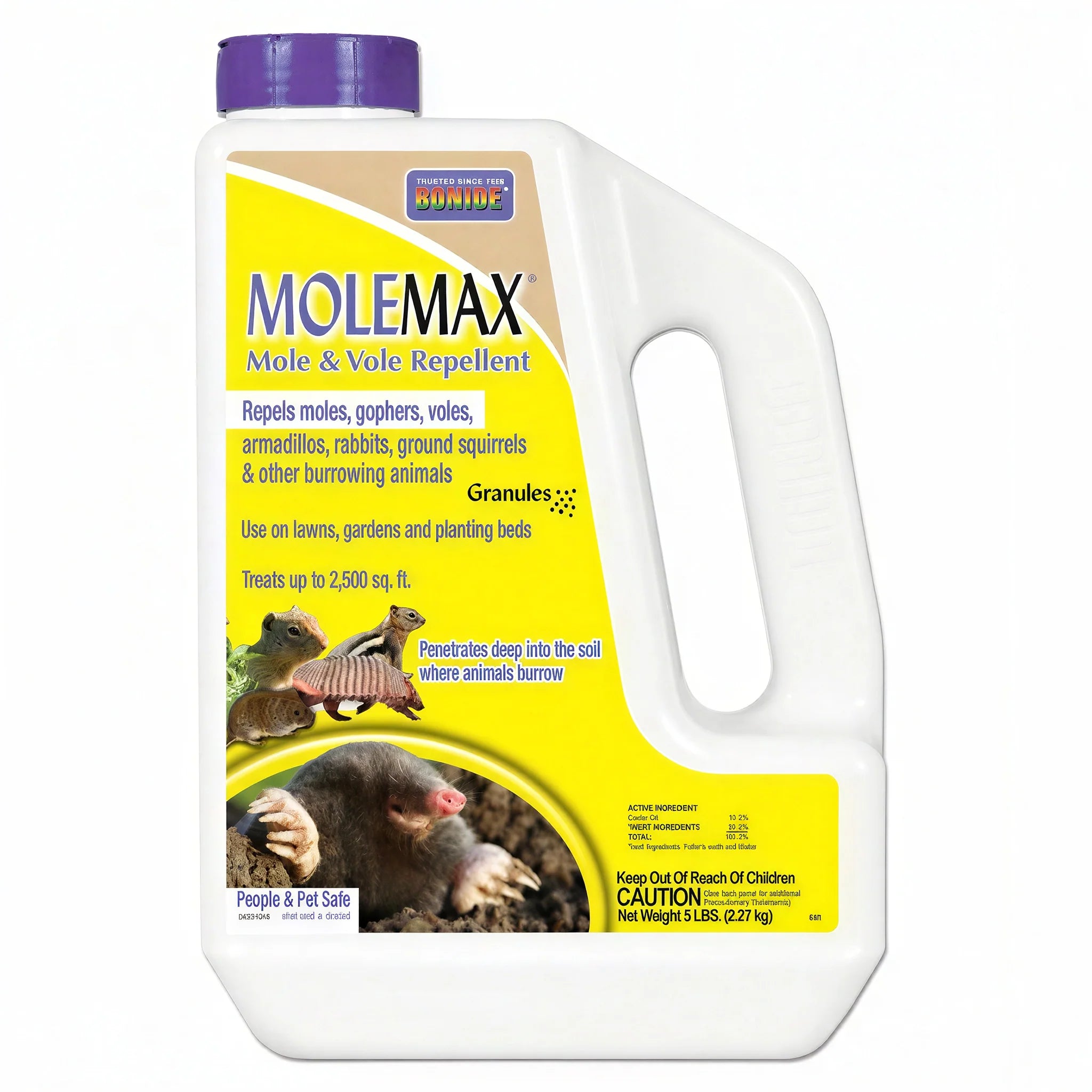 Bonide MoleMax Mole & Vole Repellent Granules, 5 lbs