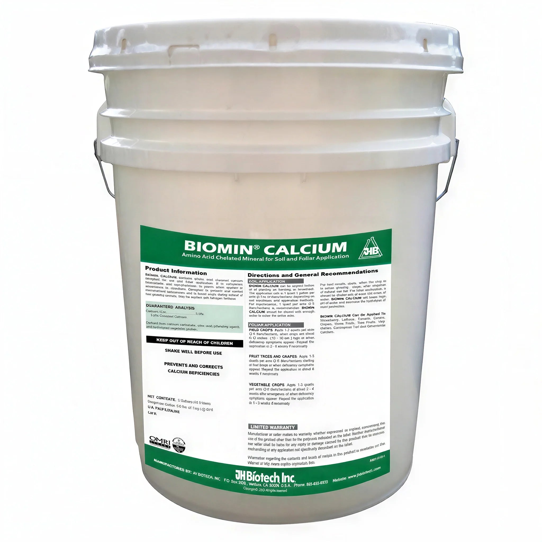 JH Biotech Biomin Calcium 1-0-0, 5 Gallons