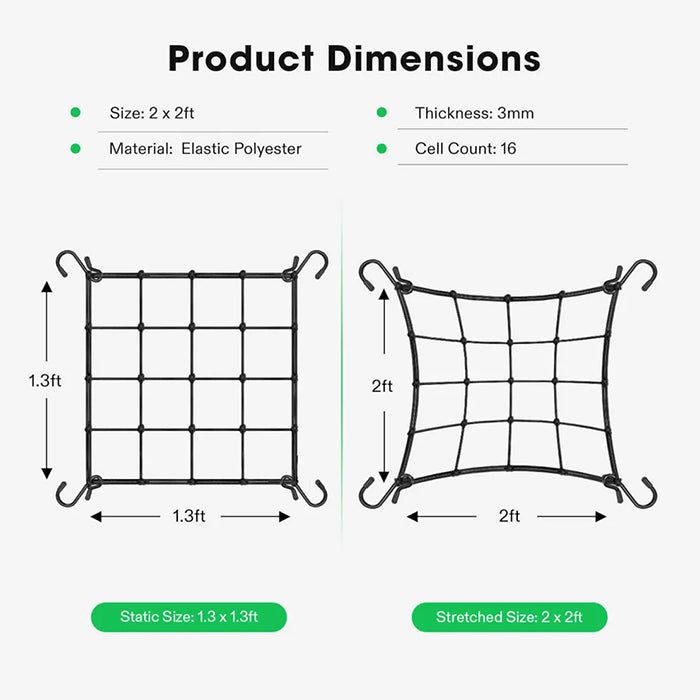 Vivosun Elastic Trellis Netting, 2' x 2'