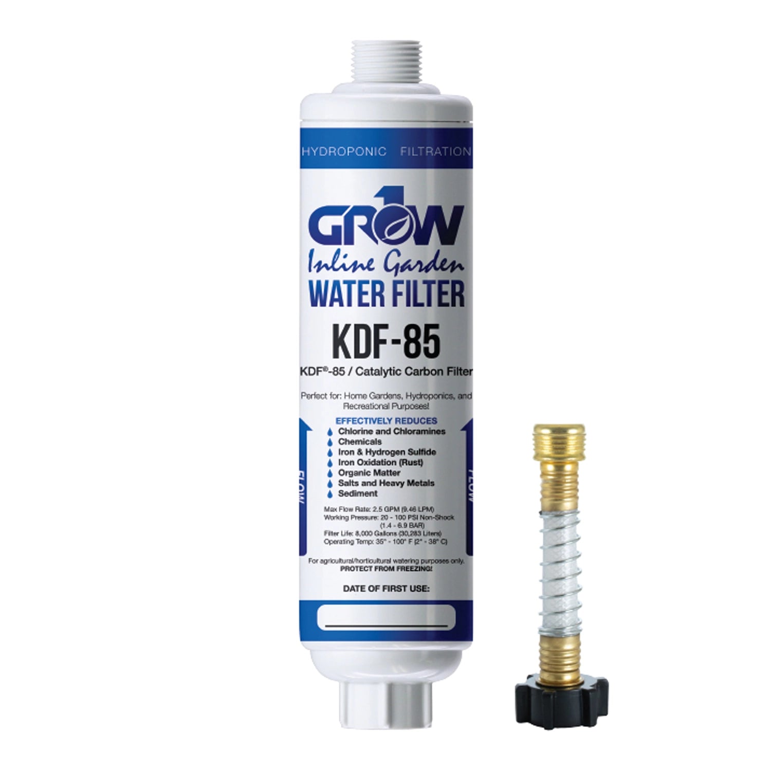 Grow1 Inline KDF-85 Garden Water Filter