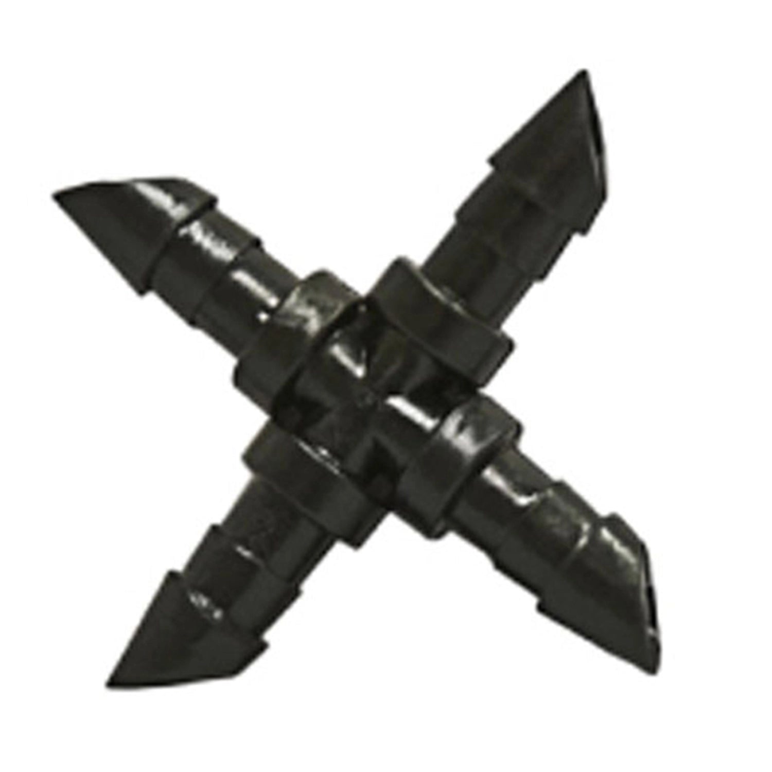 Grow1 Barbed Cross Connector, 1/4 Inch - Pack of 10