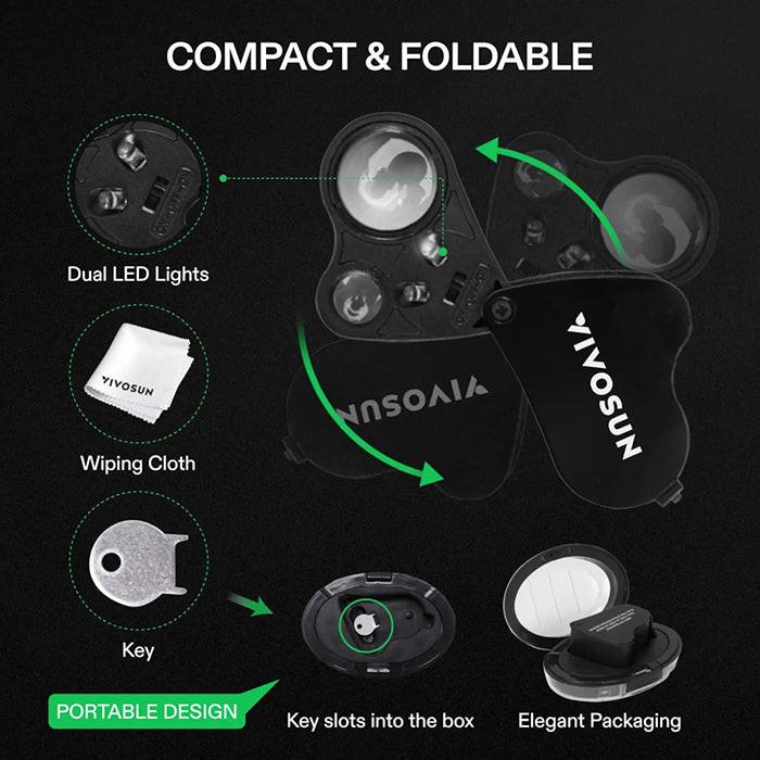 60X mini verlichte juwelier LED UV lens vergrootglas met Kare & Kind retailverpakking (60X 60X mini verlichte juwelier LED UV lens vergrootglas met Kare & Kind retailverpakking (60X