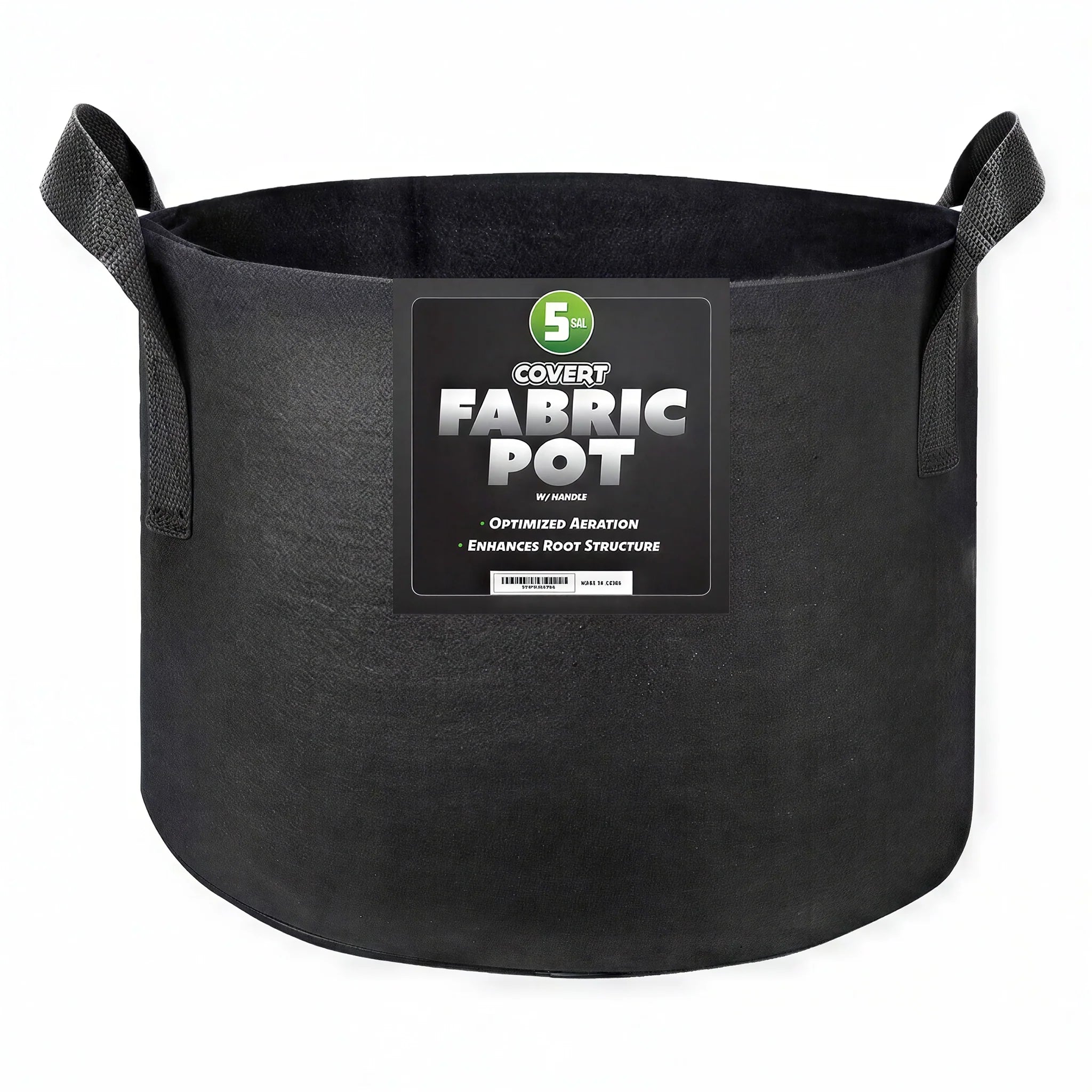 Covert Fabric Pot with Handle, Black