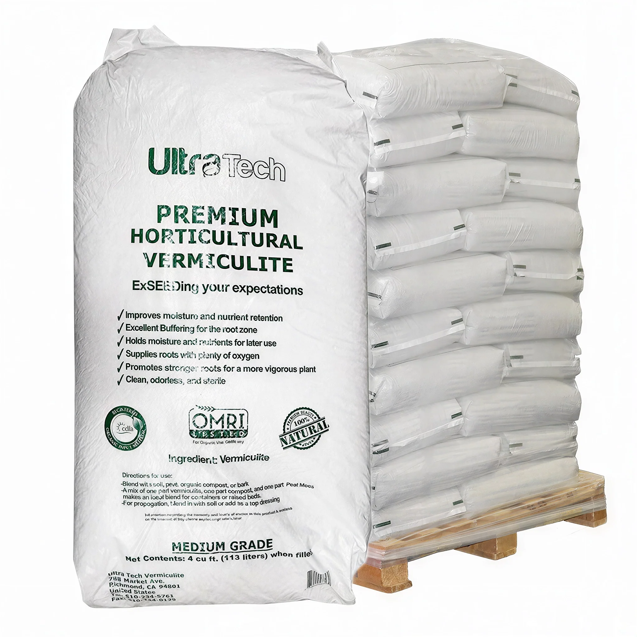 Ultra Tech Premium Horticultural Vermiculite, Medium Grade