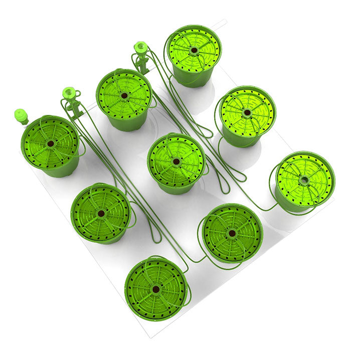 FloraFlex Matrix/Bubbler Irrigation Bundle, 9 Plants per 4'x4', 3 Gallon PotPro, 4' x 8'