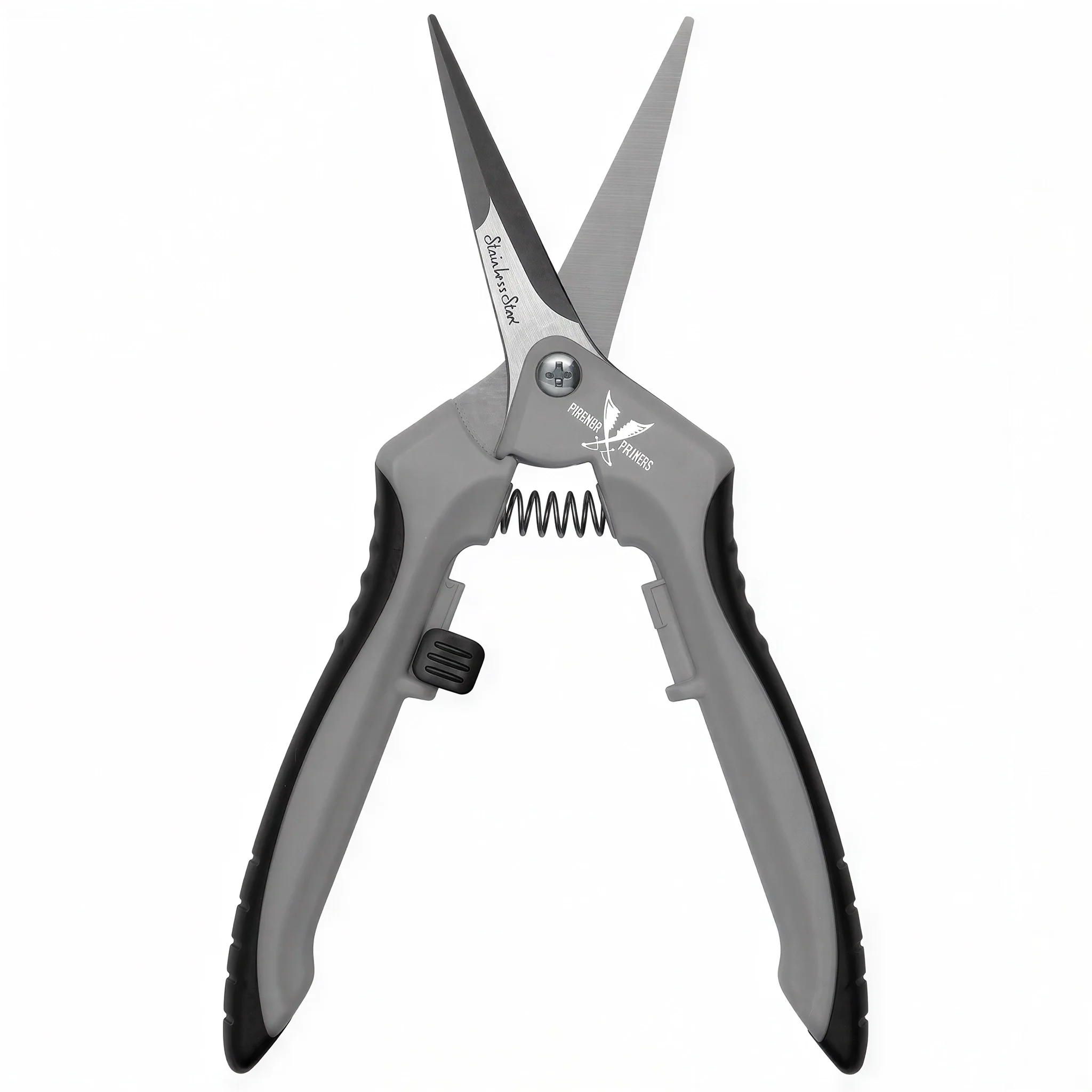 DL Wholesale Piranha Pruner Straight Blade Stainless Steel Trimming Scissors, Gray