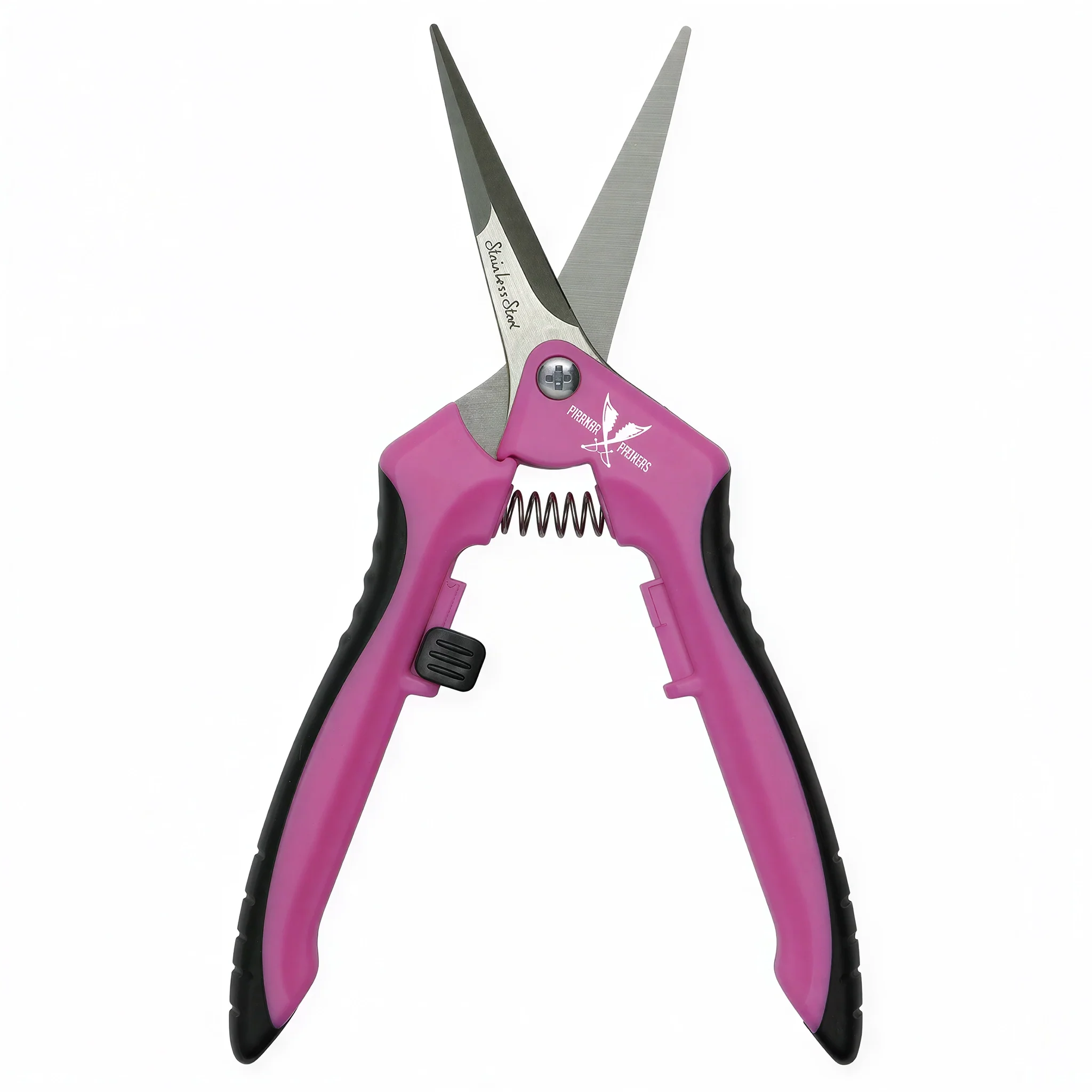 DL Wholesale Piranha Pruner Curved Blade Stainless Steel Trimming Scissors, Pink