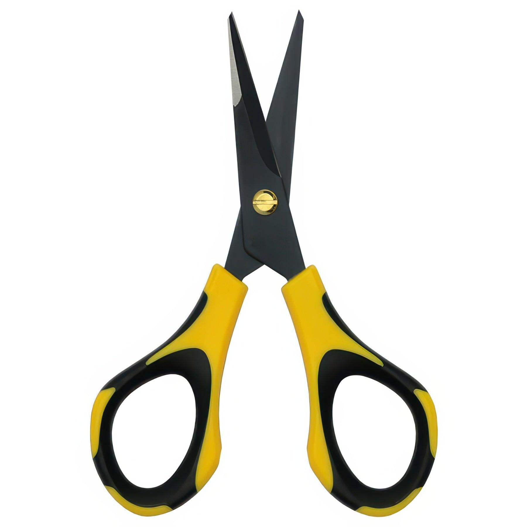DL Wholesale Piranha Pruner Fluorine Coated Blade Bonsai Scissors, Black & Yellow