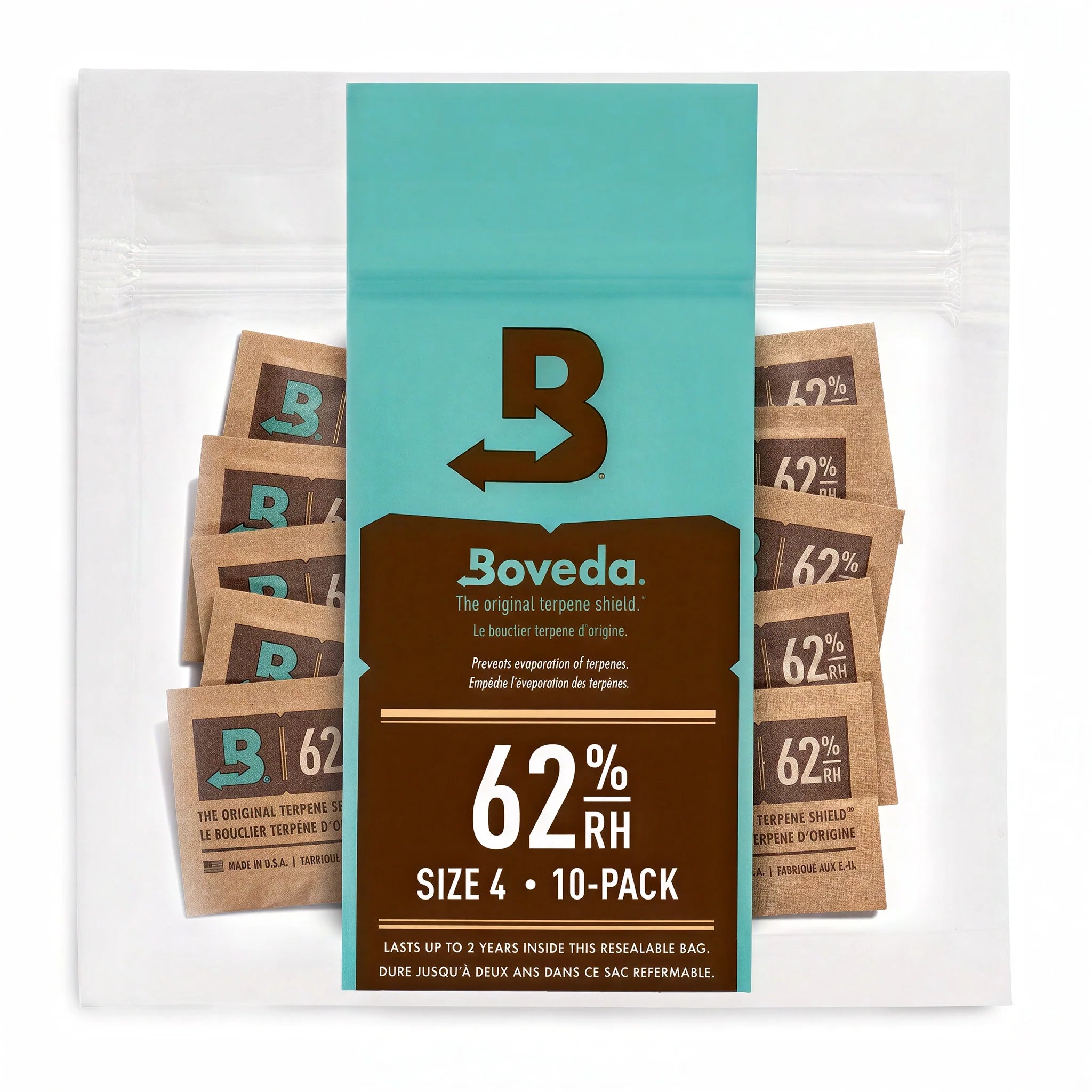Boveda 2-Way Humidity Control Packs, 62% - 4 Grams, Pack of 10