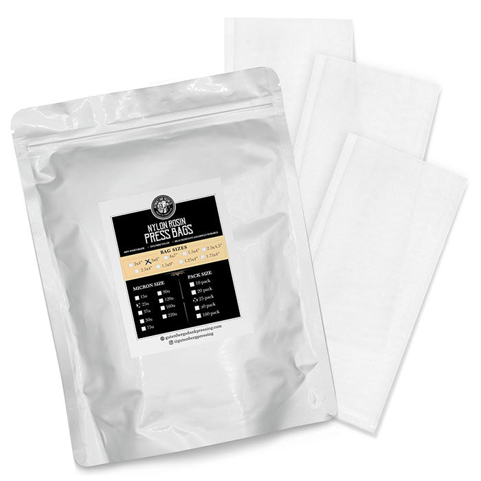 Gutenbergs Dank Pressing Co. 3" x 6" Rosin Bags, 5 Micron - Pack of 25