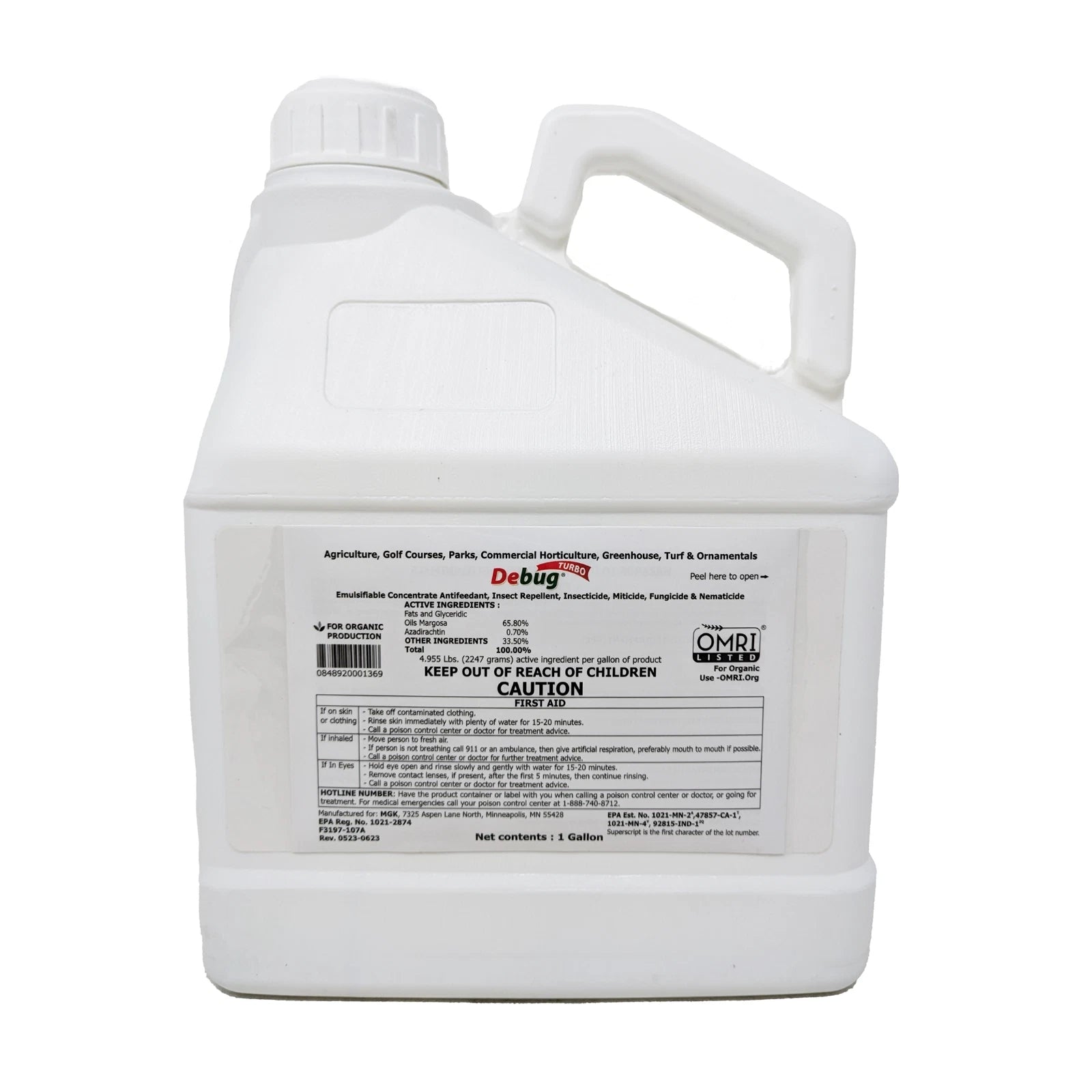 MGK Debug Turbo Organic Insecticide, Miticide, & Fungicide, 1 Gallon