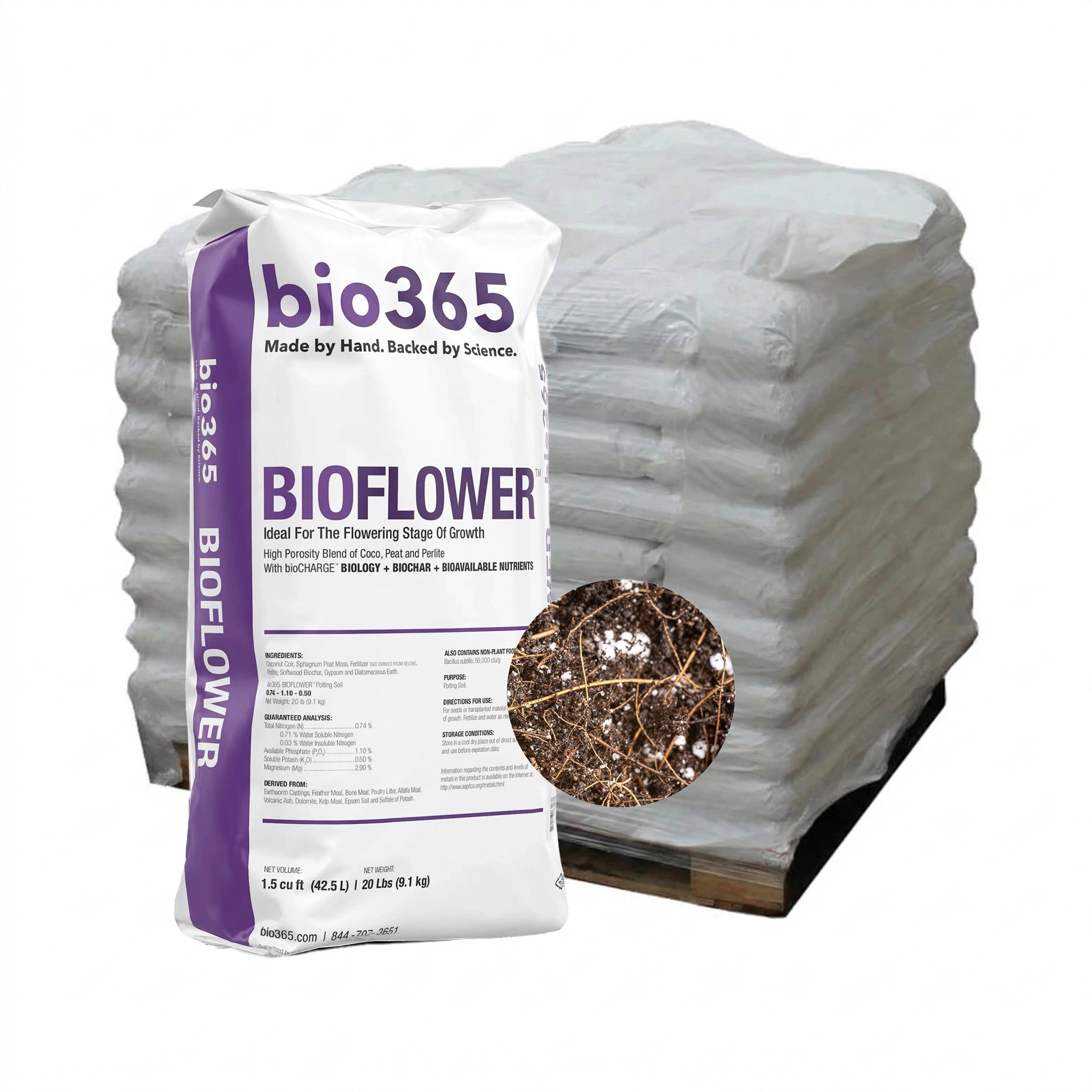 bio365 BIOFLOWER Nutrient Dense Mix, 1.5 Cu. Ft. Bag, Pallet of 85 Bags