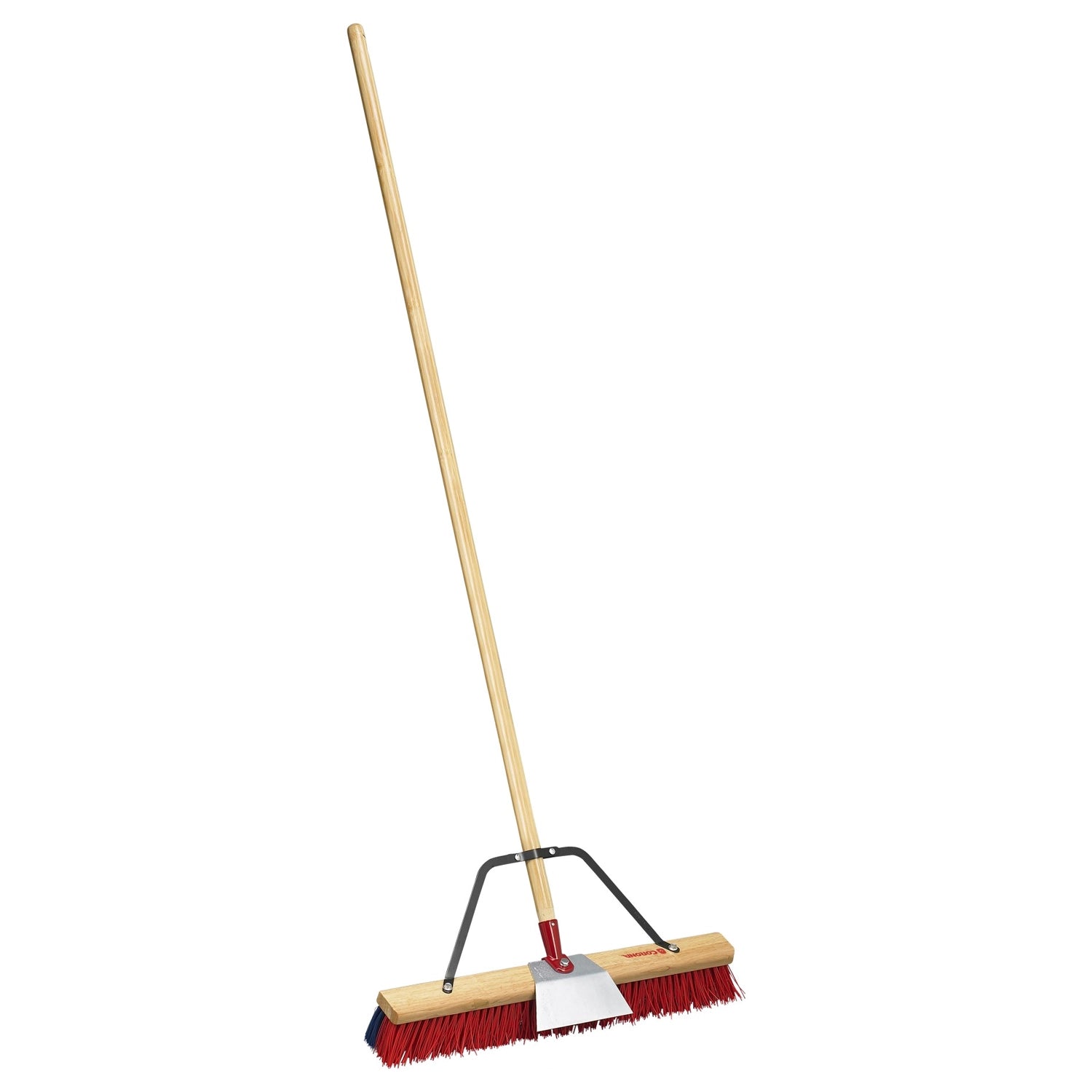 Corona Push Broom, 60" Bamboo Handle and 24" Head with Scraper
