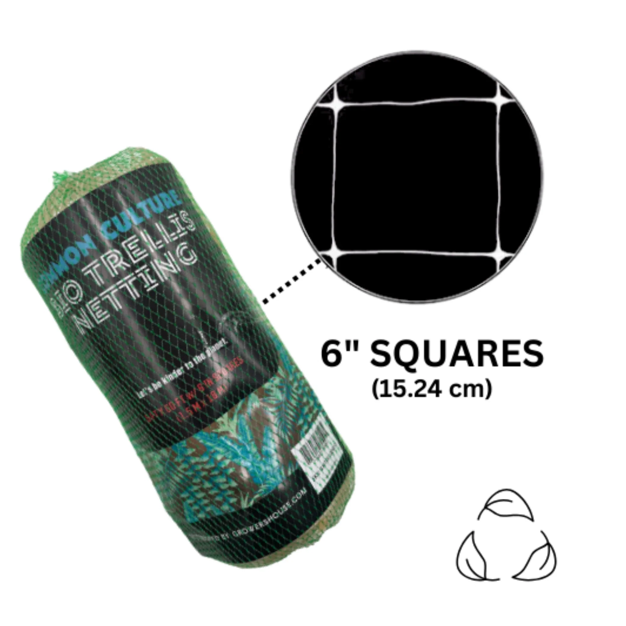 Common Culture Bio Trellis Netting Bulk Roll 5 ft x 60 ft w/ 6in Squares.