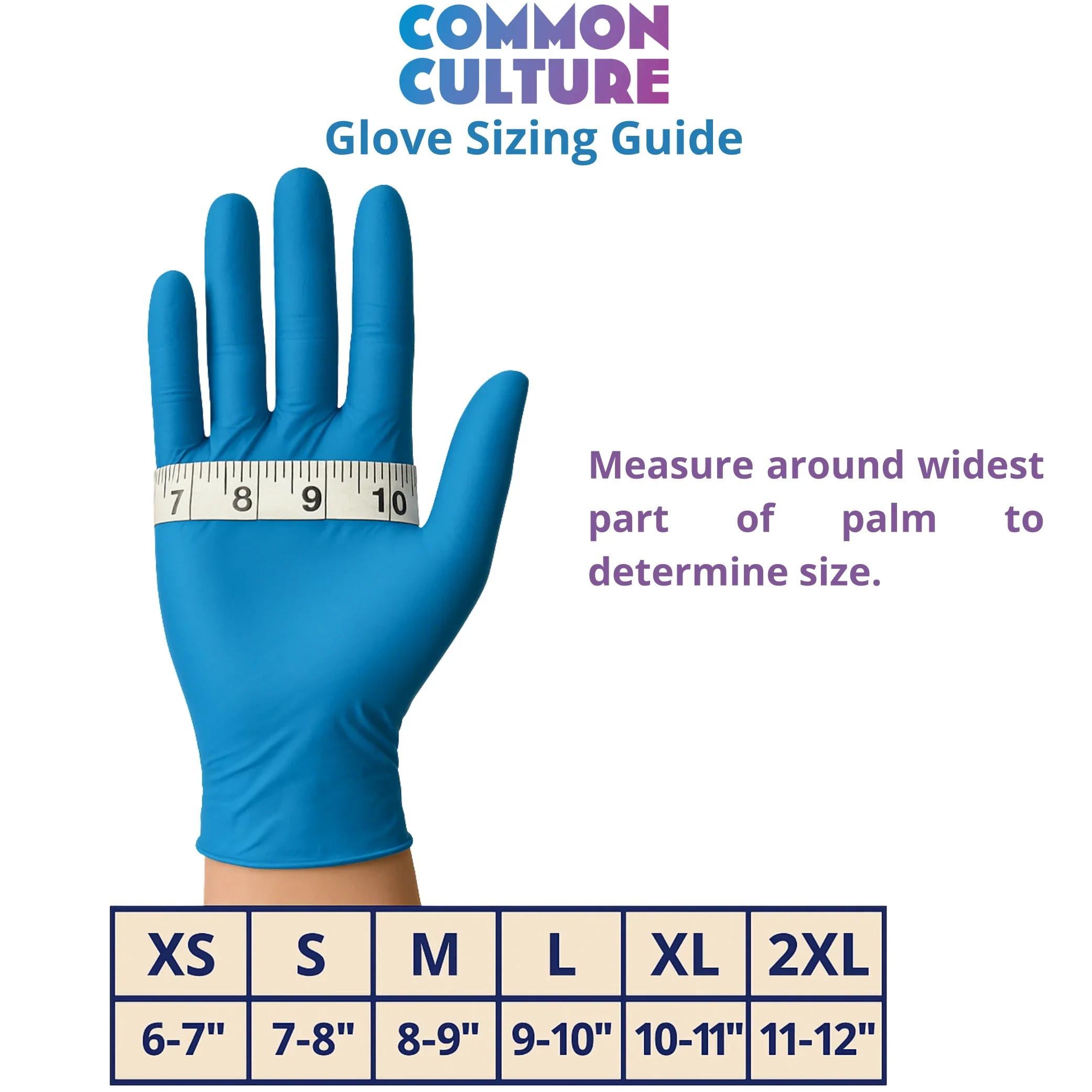 Common Culture Blue Nitrile Powder-Free 4 mil Gloves | X-Large (100/Box).