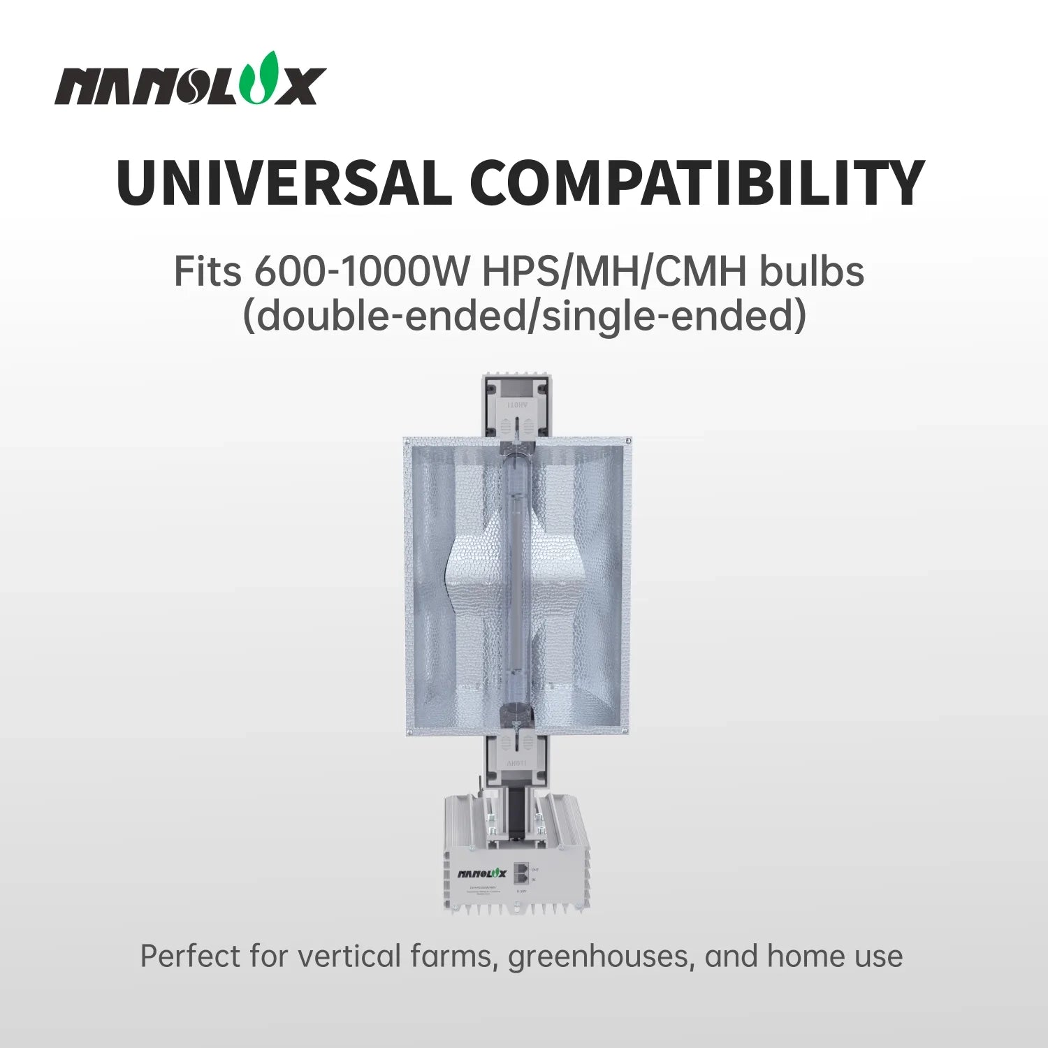 NanoLux Summit Series 1000 Watt DE HPS Grow Light with HPS Bulb, 480 Volt