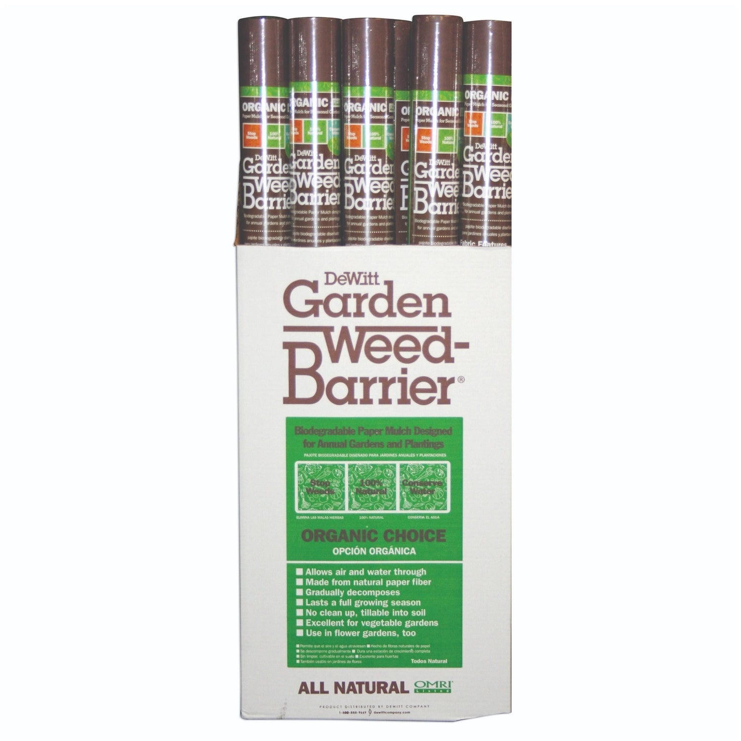 DeWitt 8.5mil Garden Weed-Barrier Paper Mulch, Natural, 3 Foot x 40 Foot - Case of 12