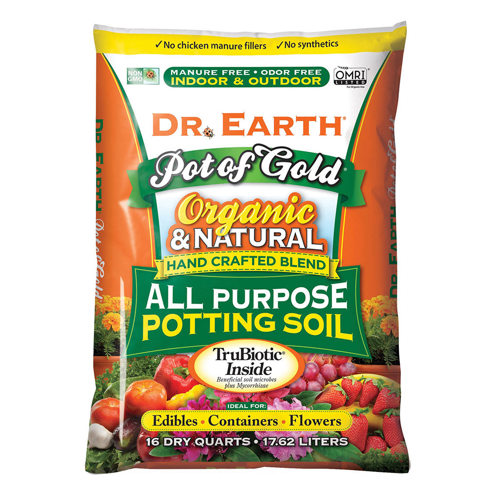 Dr. Earth Pot of Gold Organic All Purpose Potting Soil, 16 Quart
