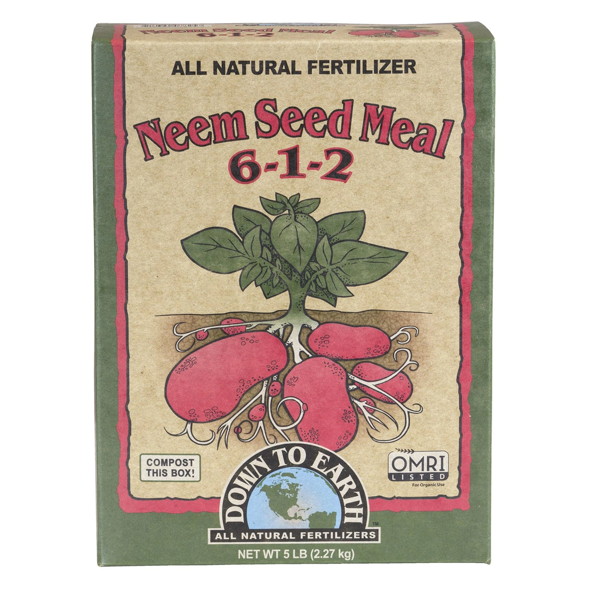 Down To Earth Neem Seed Meal, 5 lb. - Case of 6