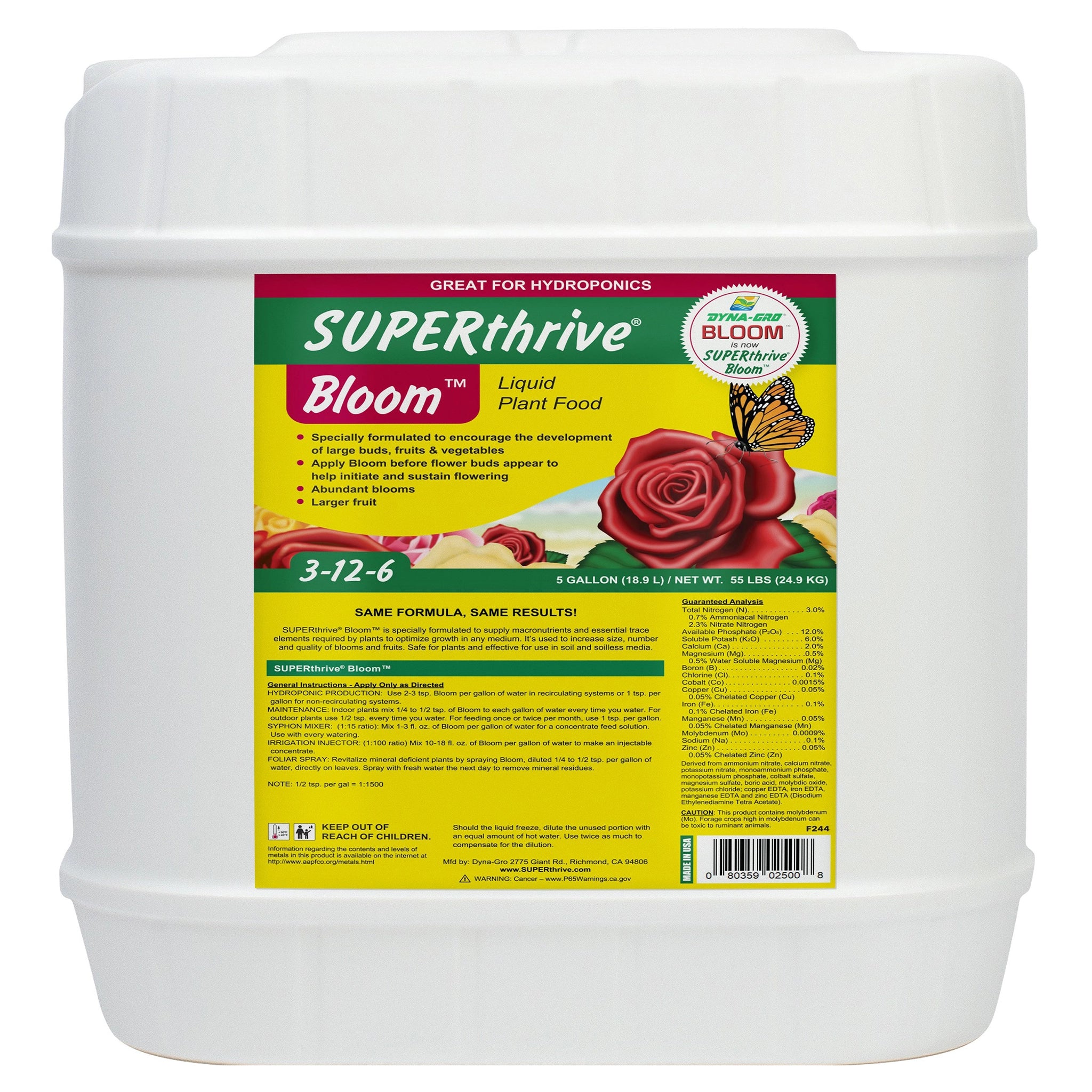 SUPERthrive BLOOM Plant Nutrients 3-12-6