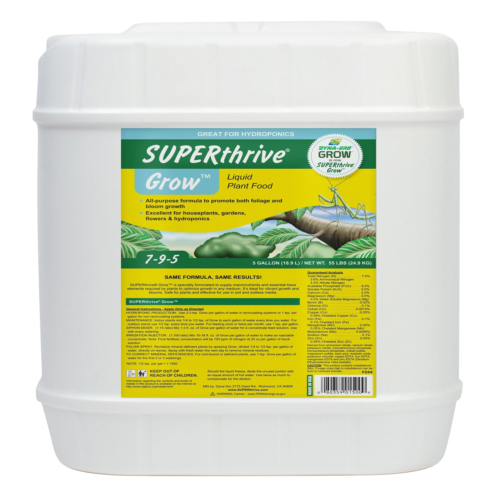 SUPERthrive GROW Liquid Plant Food 7-9-5