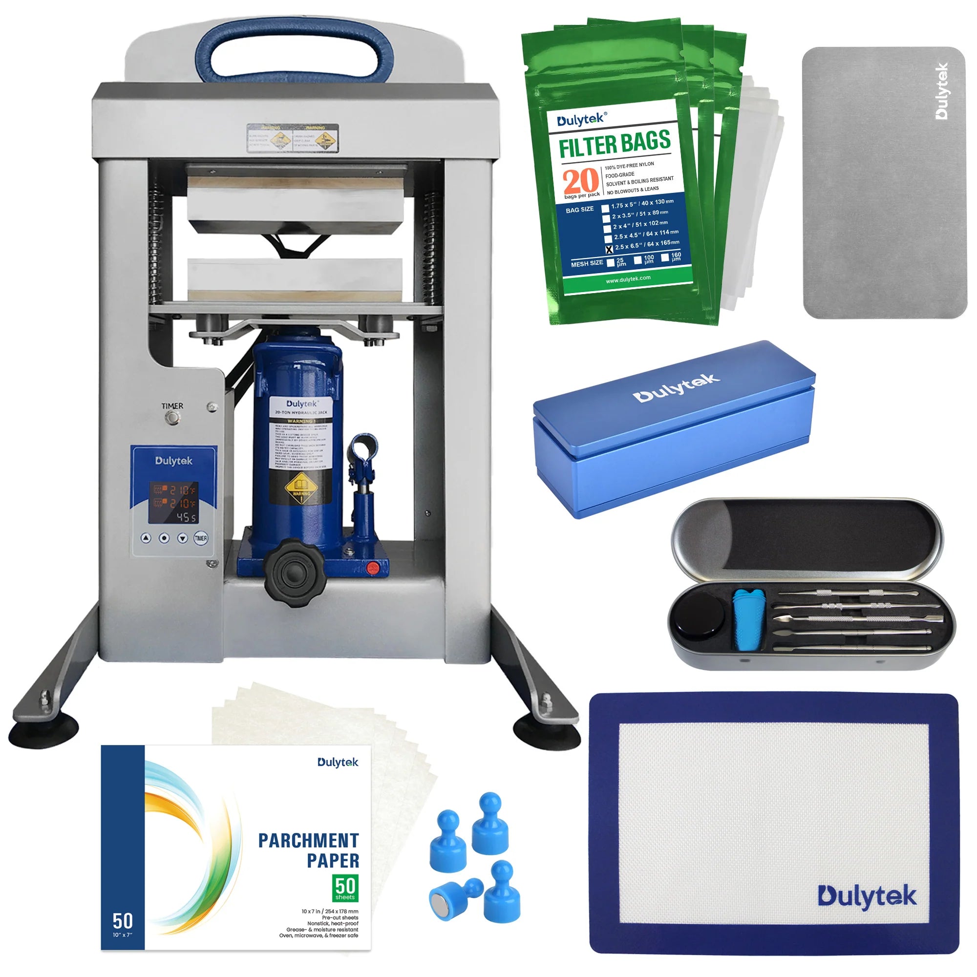 Dulytek DHP20 20-Ton Hydraulic Rosin Press