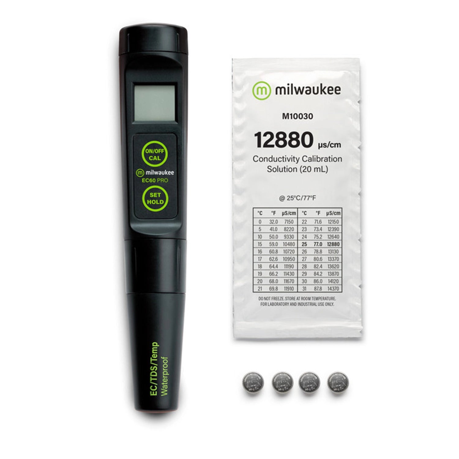 Milwaukee EC60 PRO 3-in-1 Waterproof EC/TDS/Temp Tester with Replaceable Probe